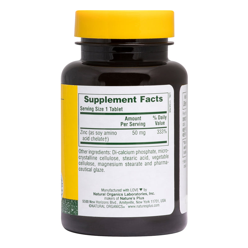 Nature's Plus Zinc 50 mg Tablets