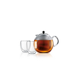 ASSAM SET Teapot with 2 double wall glasses