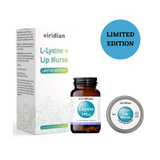 Viridian L-Lysine 90 Capsules + Organic Lip Nurse Balm