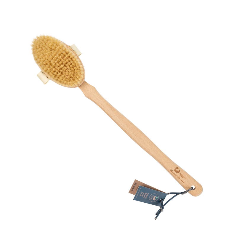 Natural Bristle Body Brush with Soft Bristles